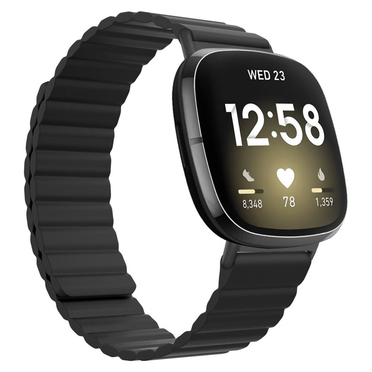 Fremragende Fitbit Sense / Fitbit Versa 3 Silikone Rem - Sort#serie_10