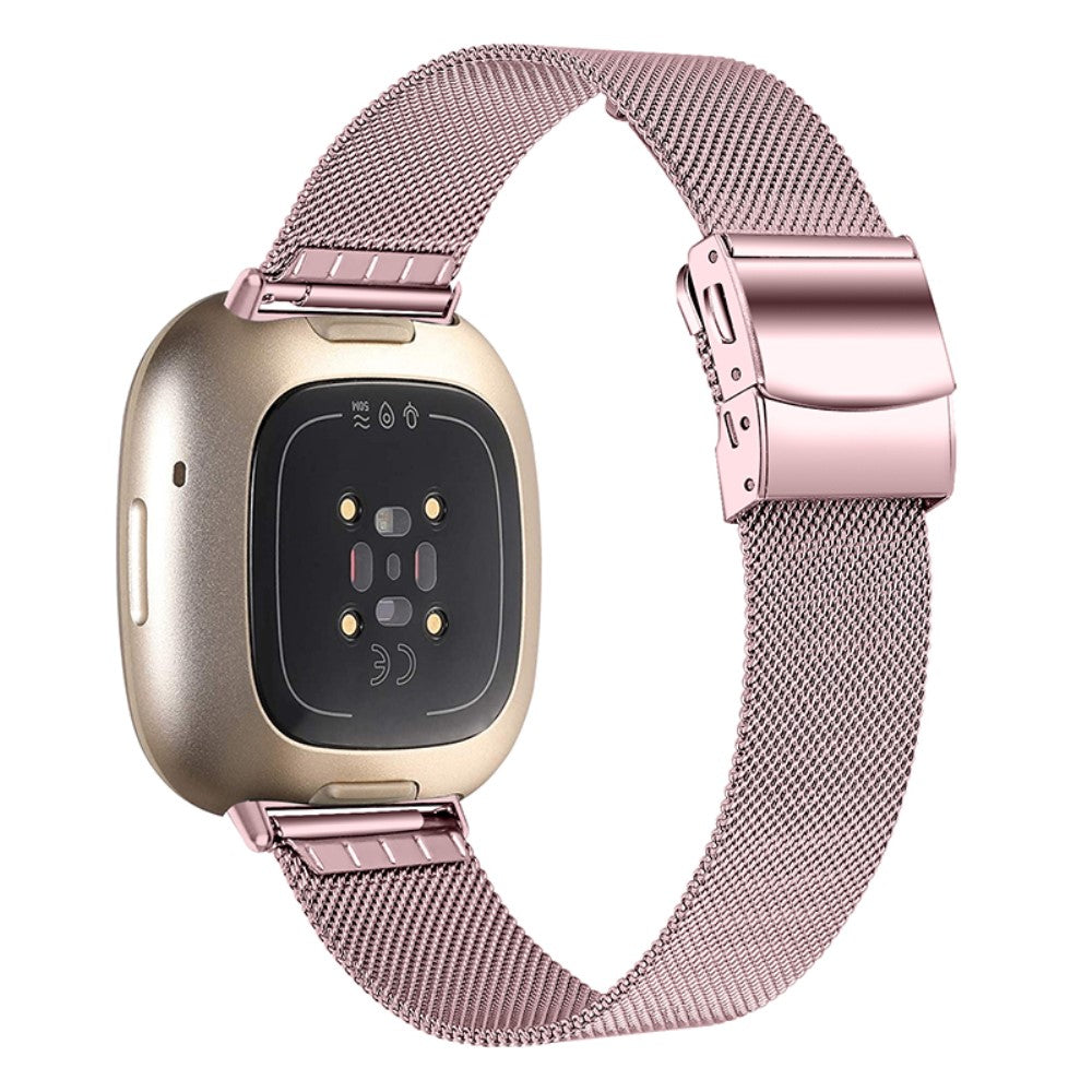 Mega hårdfør Fitbit Versa 3 Metal Rem - Pink#serie_3