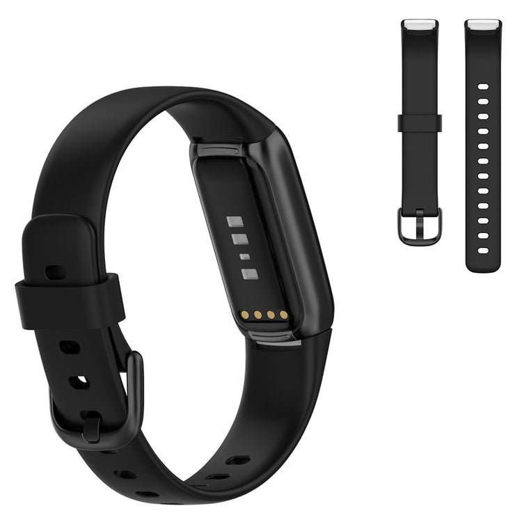 Mega flot Fitbit Luxe Silikone Rem - Størrelse: L - Sort#serie_1