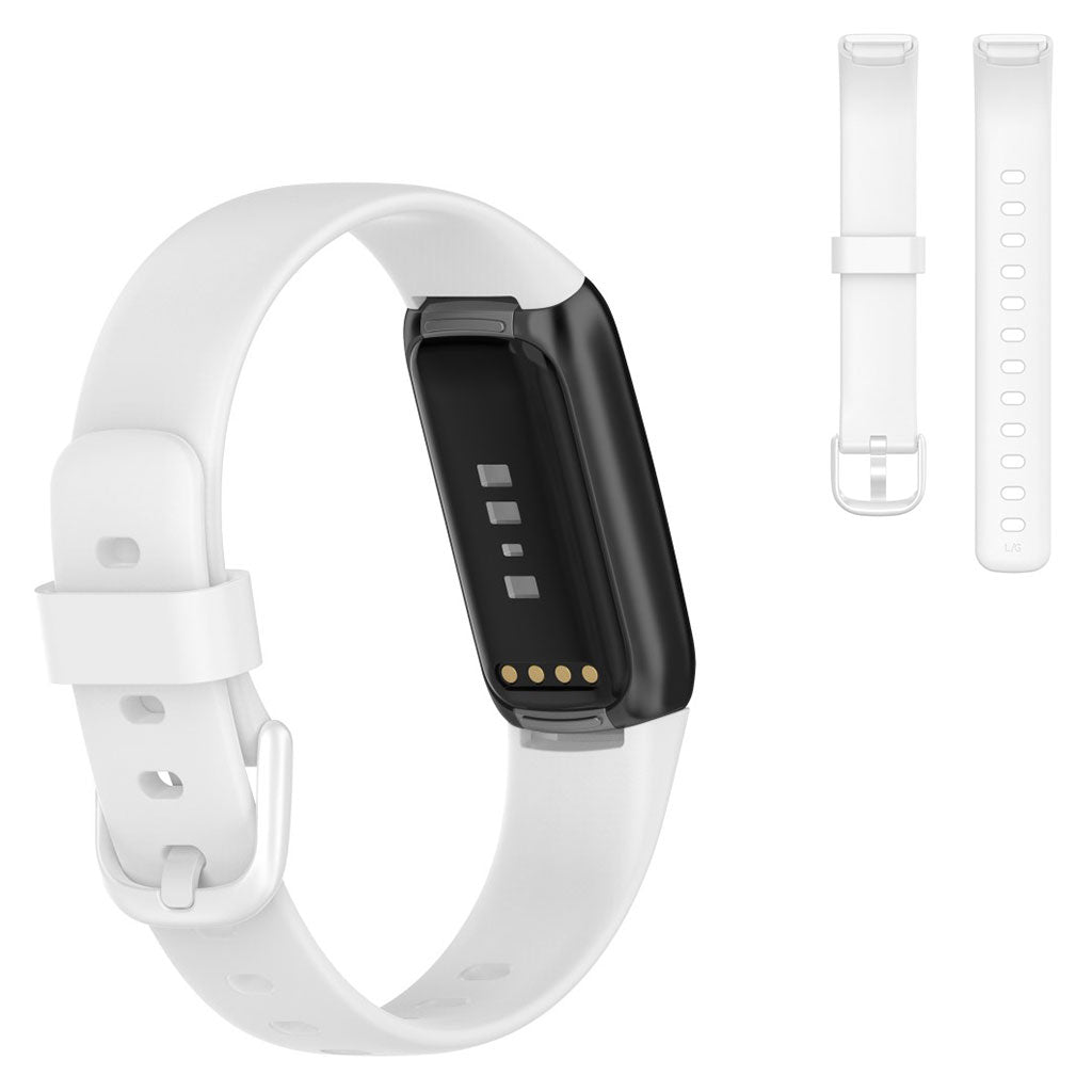 Mega flot Fitbit Luxe Silikone Rem - Størrelse: L - Hvid#serie_2