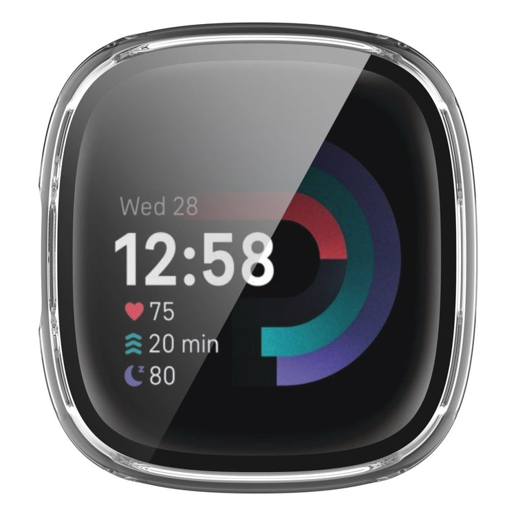 Alle Tiders Fitbit Sense 2 / Fitbit Versa 4 Cover med Skærmbeskytter i Plastik og Hærdet Glas - Gennemsigtig#serie_2