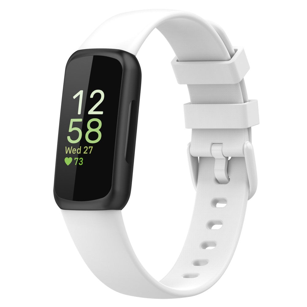 Helt vildt holdbart Fitbit Inspire 3 Silikone Rem - Hvid#serie_4