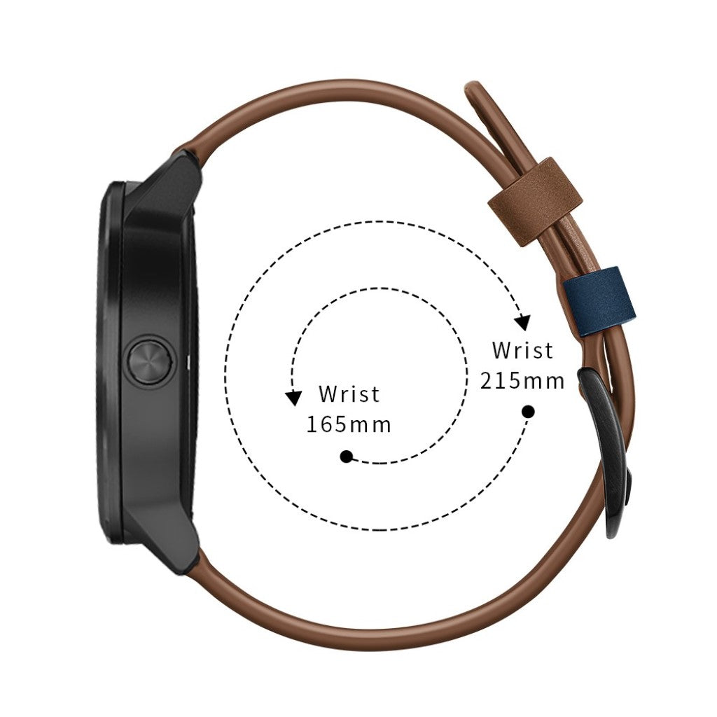 Fed Garmin Vivoactive 3 / Garmin Vivomove HR Ægte læder Rem - Brun#serie_3