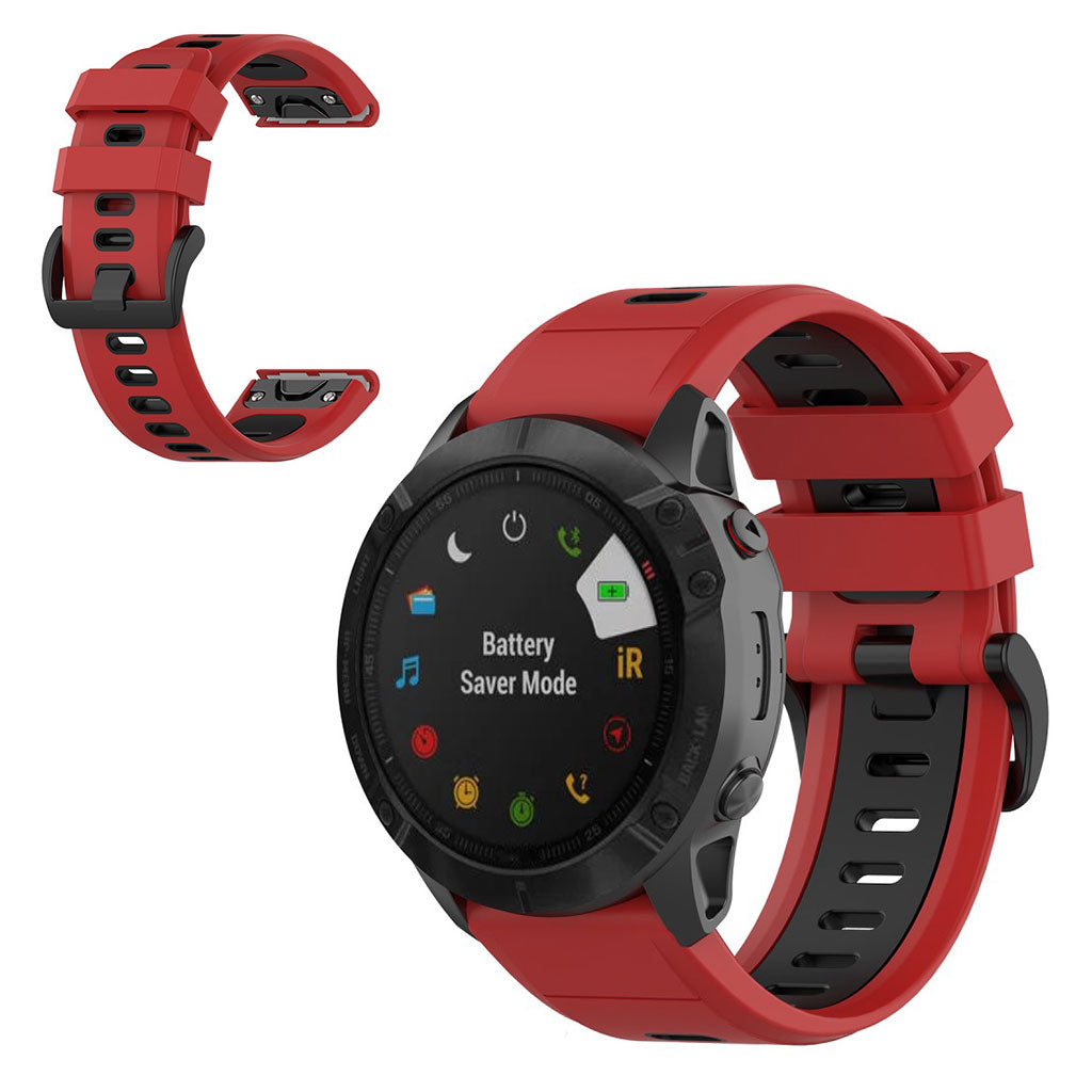 Super fint Garmin Fenix 6X Silikone Rem - Rød#serie_3