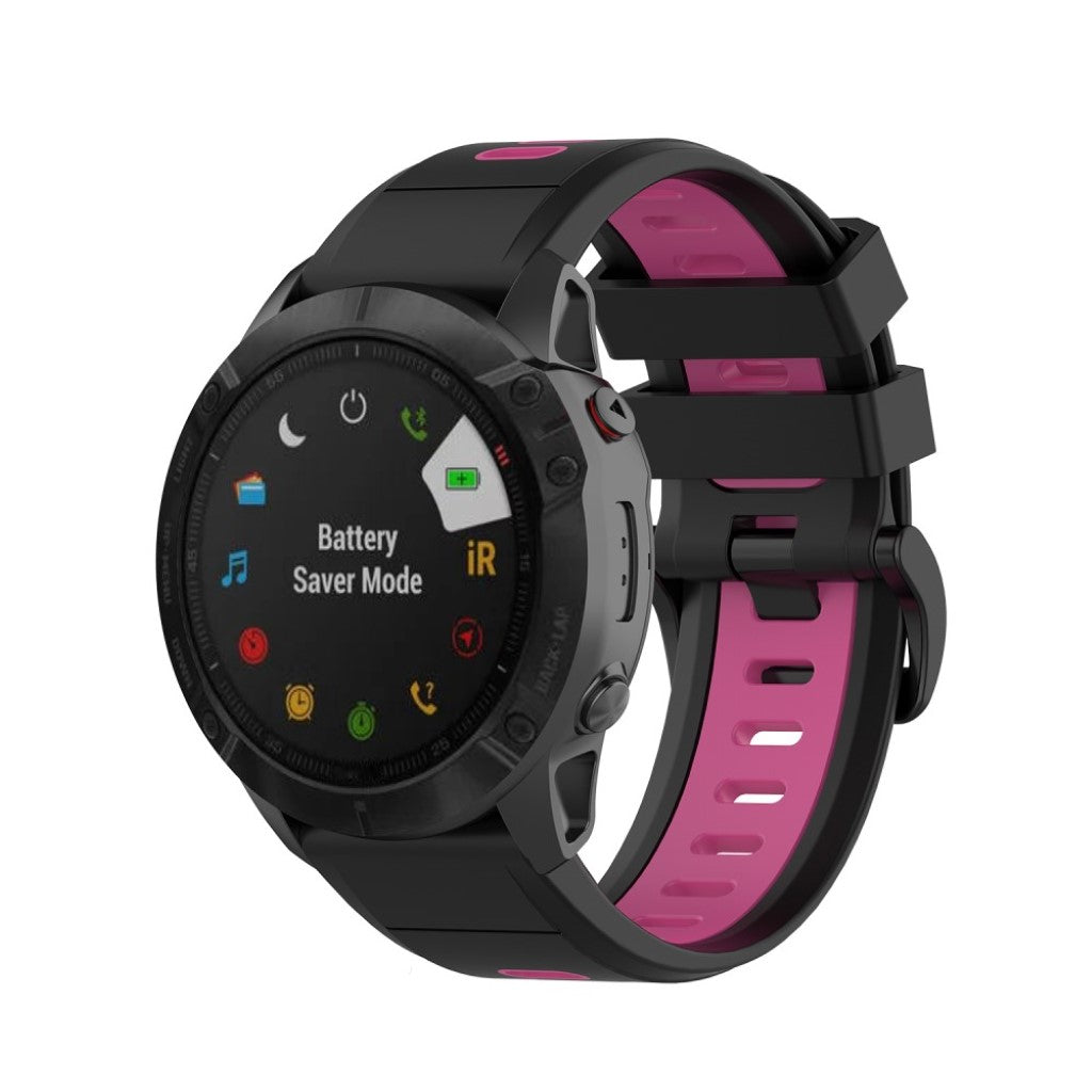 Super fint Garmin Fenix 6X Silikone Rem - Sort#serie_7