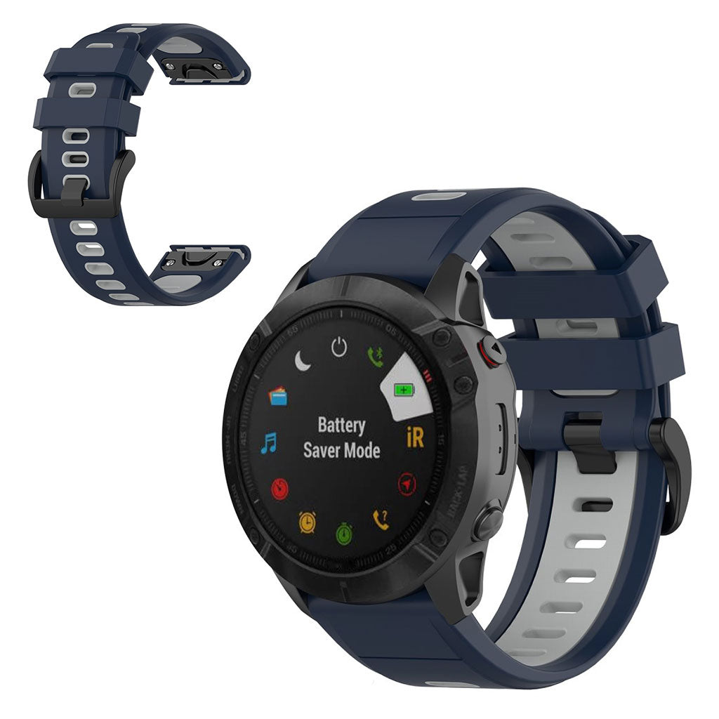 Super fint Garmin Fenix 6X Silikone Rem - Blå#serie_8