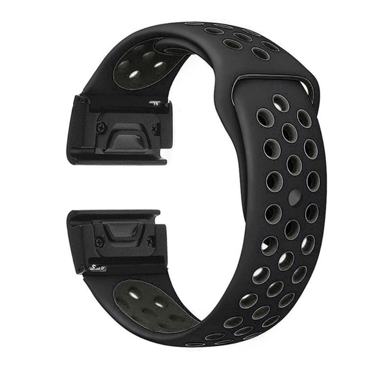 Solid Garmin Fenix 5 Silikone Rem - Sort#serie_2