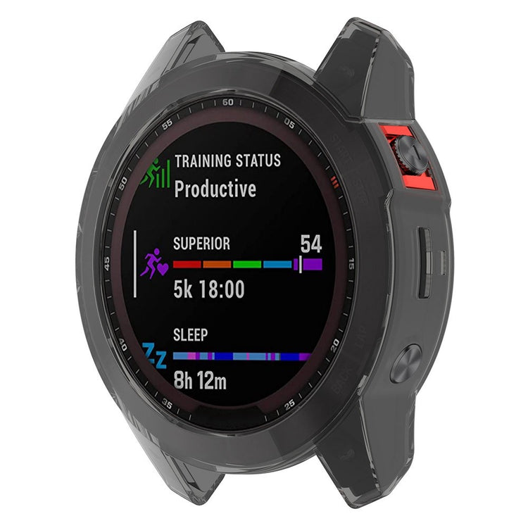 Fed Garmin Fenix 7 Silikone Cover - Sort#serie_3