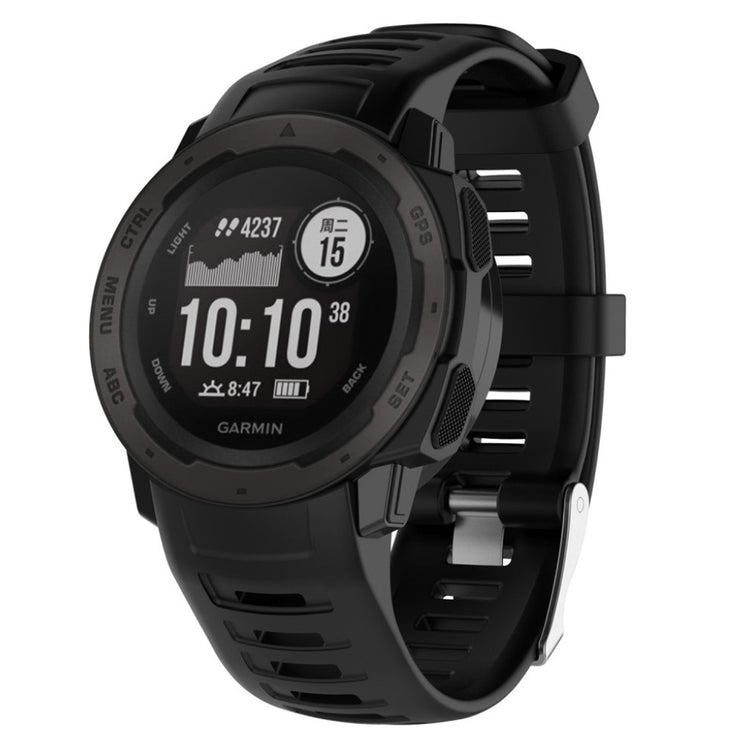 Rigtigt nydelig Garmin Instinct Silikone Rem - Sort#serie_1