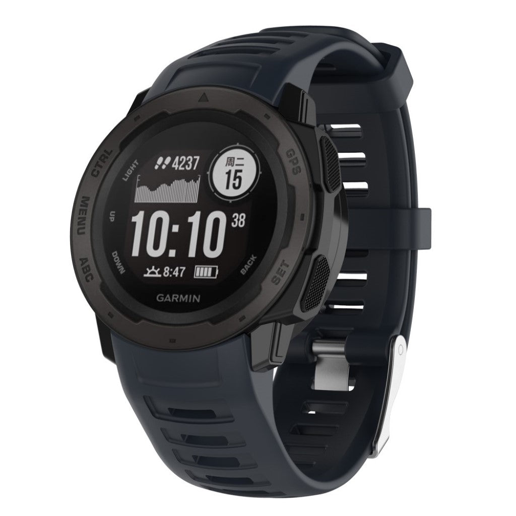 Rigtigt nydelig Garmin Instinct Silikone Rem - Blå#serie_3