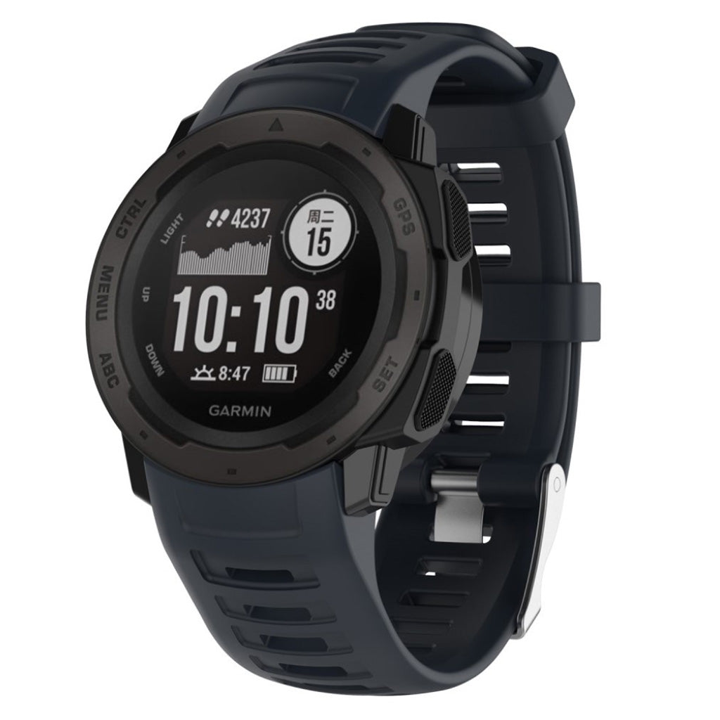 Rigtigt nydelig Garmin Instinct Silikone Rem - Blå#serie_3