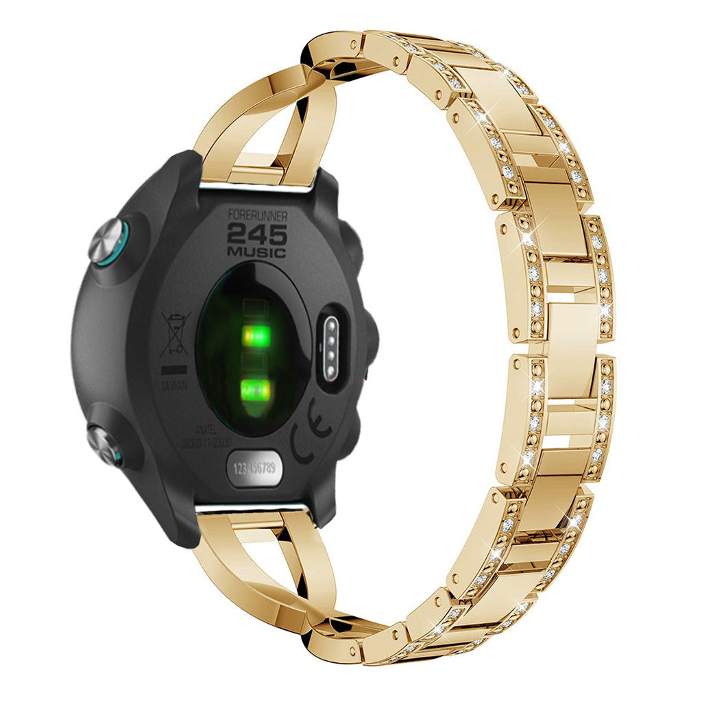 Tidsløst Garmin Forerunner 245 Metal og Rhinsten Rem - Guld#serie_4