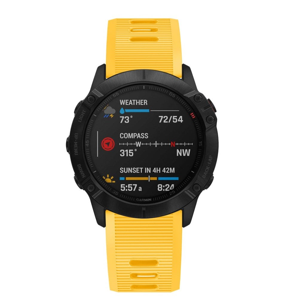 Sejt Garmin Fenix 6X Silikone Rem - Gul#serie_6