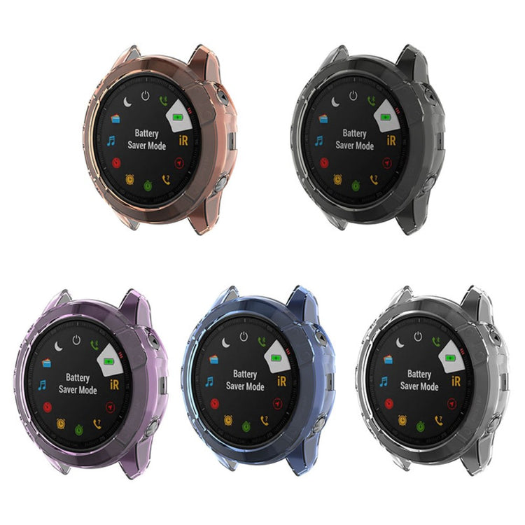 Garmin Fenix 6X / Garmin Fenix 6X Pro Gennemsigtig Silikone Bumper  - Lilla#serie_1