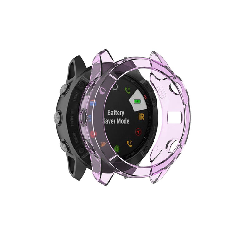 Garmin Fenix 6X / Garmin Fenix 6X Pro Gennemsigtig Silikone Bumper  - Lilla#serie_1