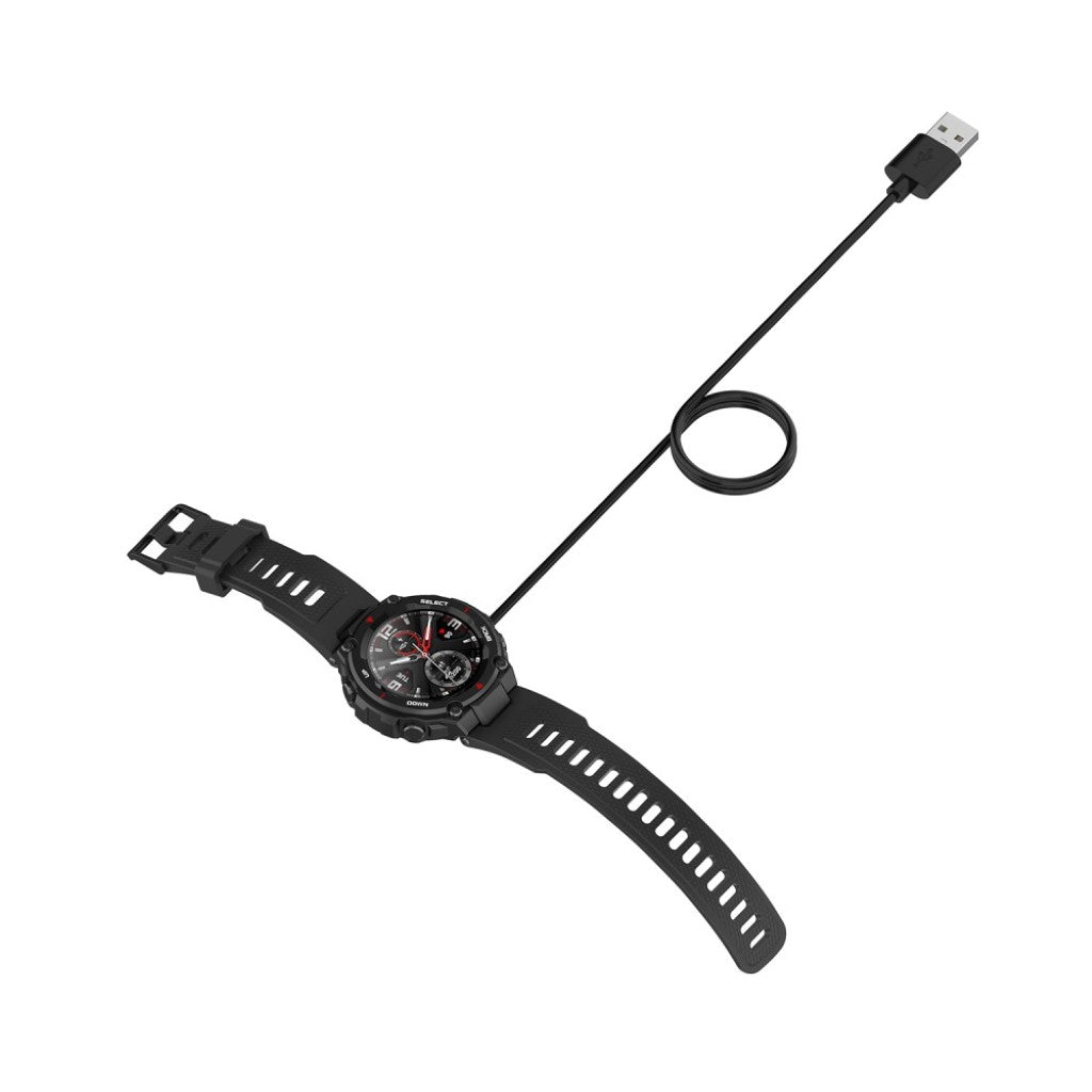 1m Plastik Amazfit GTR 42mm / Amazfit GTR 47mm USB Ladestation - Sort#serie_011